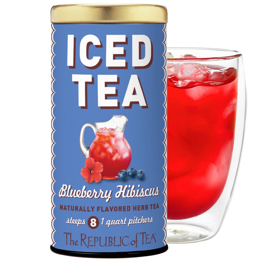 The Republic of Tea - Blueberry Hibiscus Iced Tea, 8 Tea Bags, Herbal Tea, Caffeine Free