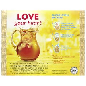 Lipton Organic Black Tea Bags, Can Support Heart Health, 72 Count (Pack of 5)