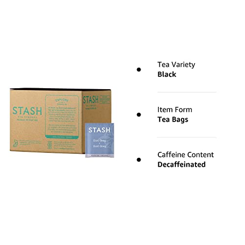 Stash Tea Earl Grey Black Tea, Box of 100 Tea Bags (Packaging May Vary)