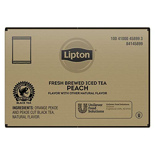 Lipton Iced Tea Bags, Peach Black Tea, Unsweetened Iced Tea, 3 Gallon-Sized Tea Bags(Pack of 24)