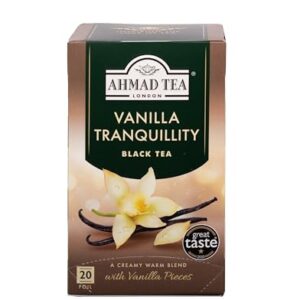 Ahmad Tea Black Tea, Vanilla Tranquility Teabags, 20 ct (Pack of 6) - Caffeinated & Sugar-Free