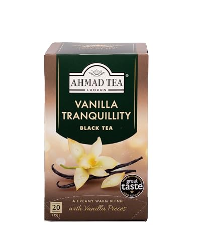 Ahmad Tea Black Tea, Vanilla Tranquility Teabags, 20 ct (Pack of 6) - Caffeinated & Sugar-Free