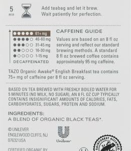 TAZO Tea Bags, Black Tea, Regenerative Organic Awake English Breakfast Tea, 16 Count