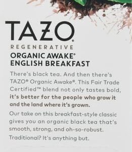 TAZO Tea Bags, Black Tea, Regenerative Organic Awake English Breakfast Tea, 16 Count