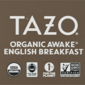 TAZO Tea Bags, Black Tea, Regenerative Organic Awake English Breakfast Tea, 16 Count