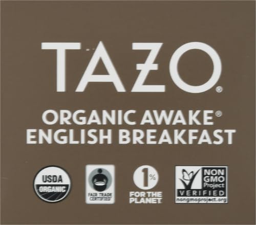 TAZO Tea Bags, Black Tea, Regenerative Organic Awake English Breakfast Tea, 16 Count