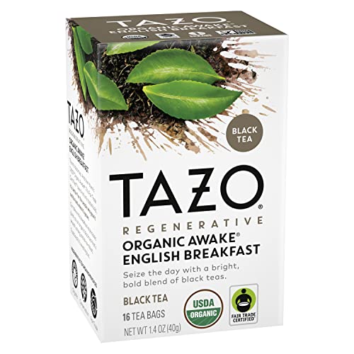 TAZO Tea Bags, Black Tea, Regenerative Organic Awake English Breakfast Tea, 16 Count