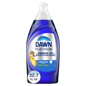 dawn platinum dishwashing liquid dish soap, refreshing rain scent, 32.7 fl oz