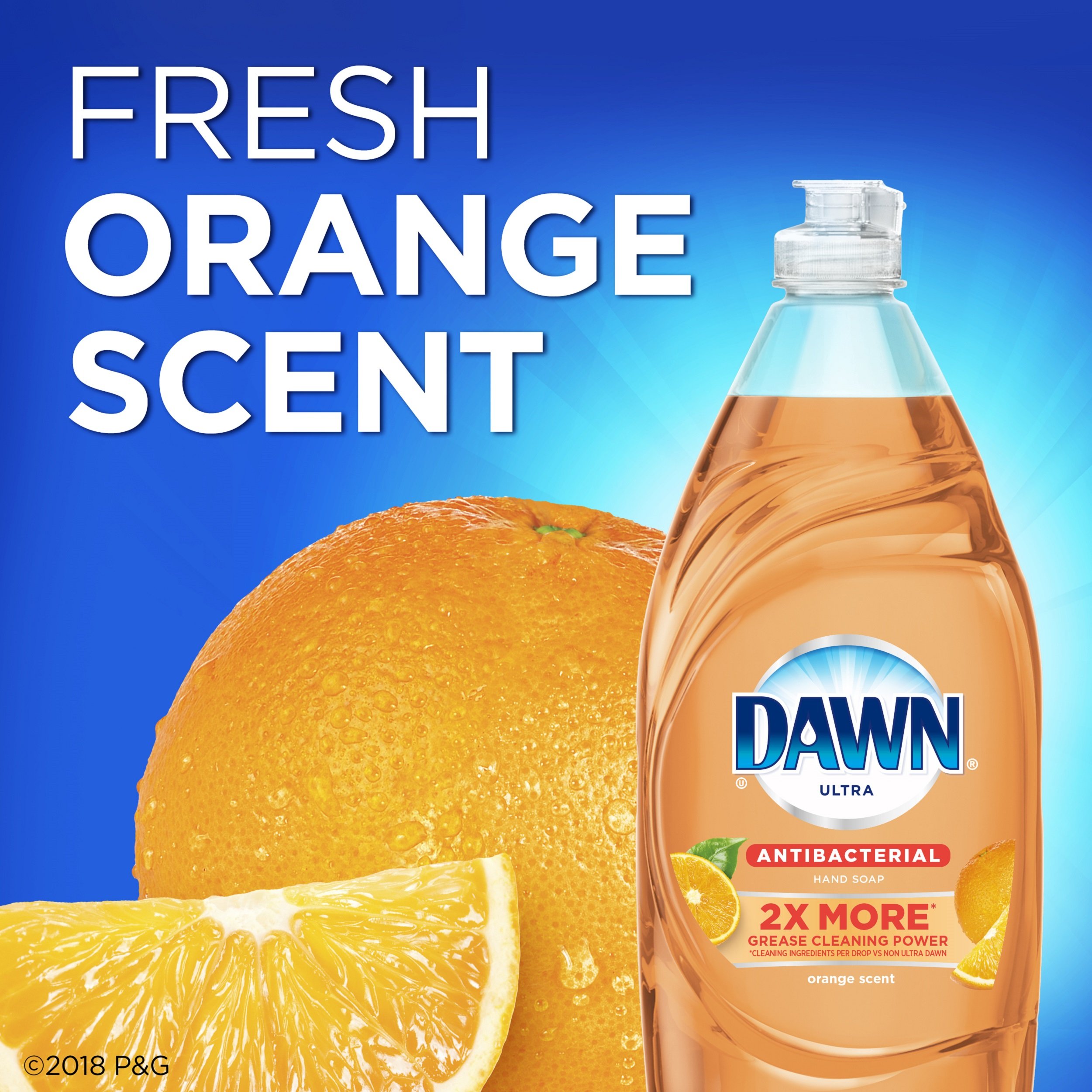 Dawn Ultra Antibacterial Hand Soap, Dishwashing Liquid Dish Soap Orange 19.4 oz (Packaging may vary)