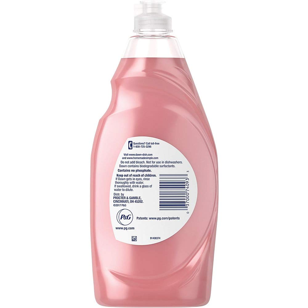 Dawn Ultra Gentle Clean Dishwashing Liquid Dish Soap, Pomegranate & Rose Water Scent, 24 fl oz