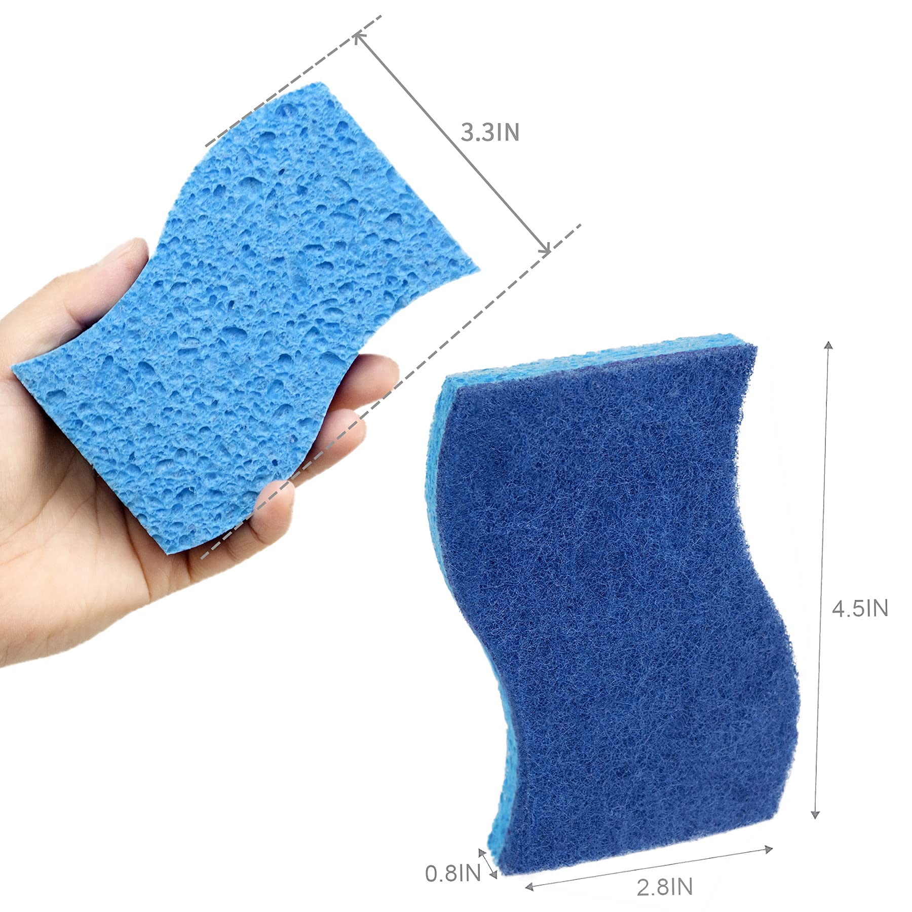 CELOX 12 Pack Non-Scratch Dish Sponge, Dual Sided Kitchen Sponges for Dishes, Long Lasting Dishwashing Household Cleaning Sponges for Kitchen, Easy to Dry and Reusable