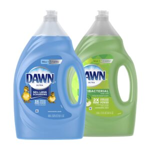 Dawn Dish Soap + Antibacterial Hand Soap, Includes 1 Dishwashing Liquid Refill Original Scent, 1 Hand Soap Refill Apple Blossom Scent, 56 Fl Oz (Pack of 2)