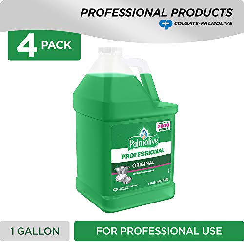 PALMOLIVE Dishwashing Liquid, Dish Soap, Dish Liquid Soap, Phosphate Free, pH Balanced, Dishwasher Cleaner, 1 Gallon Bottle (Pack of 4) (204915), 10035110049158