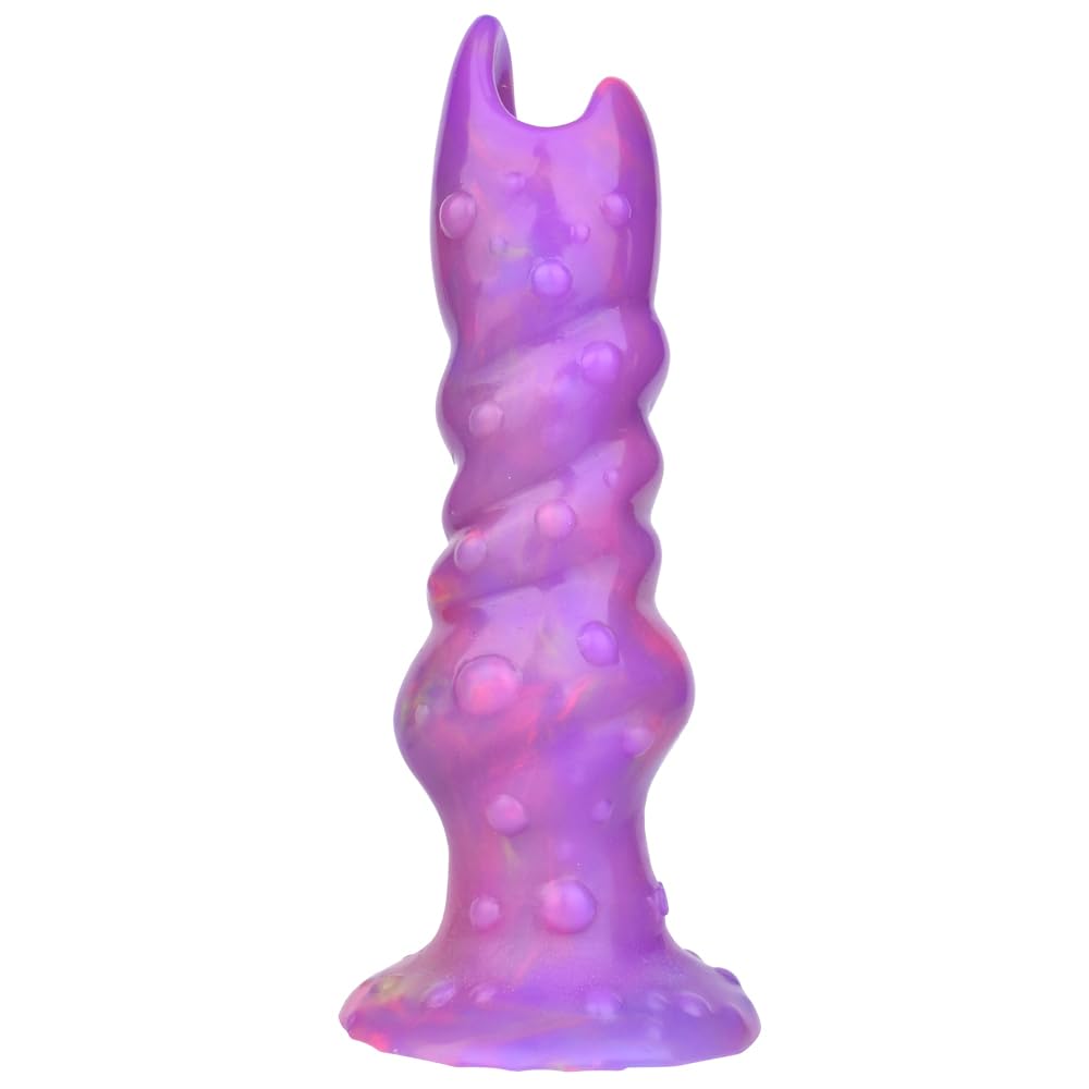 8inch Ovipositor Dildo with 5 Eggs Adult Sex Toy for Women, Couples, Realistic Dog Dildo, Knotted Dildo with Hollow Tunnel with 5 Balls, Luminous Dildo Glow in The Dark - Small Luminous Egg