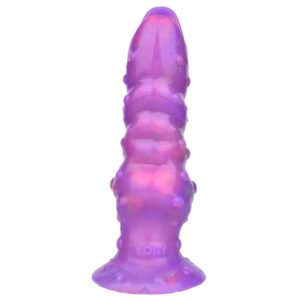 8inch Ovipositor Dildo with 5 Eggs Adult Sex Toy for Women, Couples, Realistic Dog Dildo, Knotted Dildo with Hollow Tunnel with 5 Balls, Luminous Dildo Glow in The Dark - Small Luminous Egg