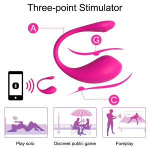 Female Vibrator, Mini Wearable Bullet Vibrator, Small Egg Shaped Remote Control Vibrating Ball with Bluetooth Remote with 9 Vibration Modes, Adult Sex Toys Dildos, Pink