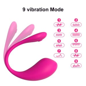 Female Vibrator, Mini Wearable Bullet Vibrator, Small Egg Shaped Remote Control Vibrating Ball with Bluetooth Remote with 9 Vibration Modes, Adult Sex Toys Dildos, Pink