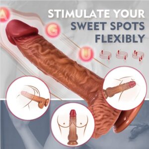 Realistic Vibrating Thrust Dildo Vibrator Adult Sex Toy, 7.9 Inch Heated Dildo with Powerful Suction Cup, Silicone Adult Sex Toys for Women Couples