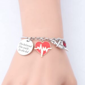 PLITI Phlebotomist Gift Phlebotomy Technician Gift Phlebotomy Graduation Gift She Believed She Could So She Did Bracelet (she believed Phlebotomy bg)