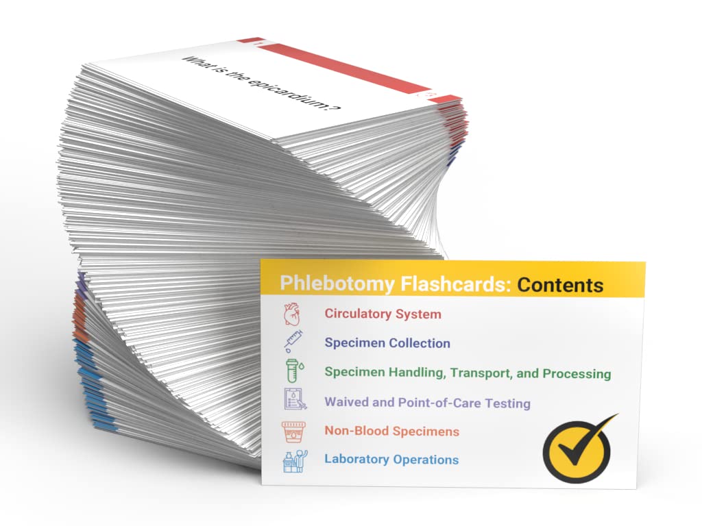 Phlebotomy Study Cards 2023-2024: Phlebotomy Exam Review and Training with Practice Test Questions [Full Color Cards]