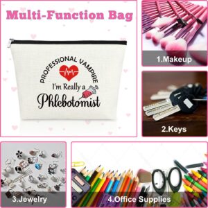 Mxrymvu Phlebotomist Gifts for Women Makeup Bag Funny Phlebotomy Gifts Phlebotomy Graduation Gift Cosmetic Bag Nurses Practitioner Week Gifts Phlebotomist Appreciation Gifts Travel Pouch