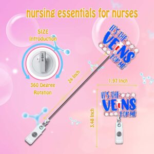 ANDGING Funny Phlebotomy Badge Reel Holder Retractable Badge Clips It's The Veins for Me Cute Phlebotomist Nursing Badge Reels Retractable for Nurses Medical ID Card Badge Holder Office Accessories