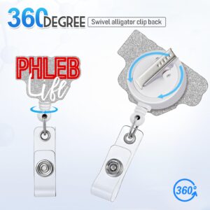 Plifal Badge Reel Holder Retractable with ID Clip for Nurse Phlebotomy Phlebotomist Nursing Name Tag Card Nursing Student Doctor RN LVN Medical Assistant Work Office Alligator Clip Badge Accessories