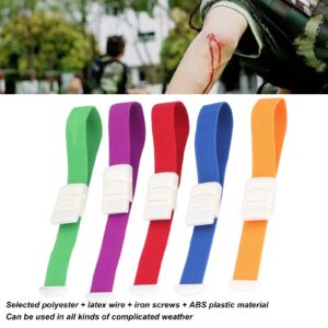 5-Pack Tourniquets Elastic emergency Quick Release Medical Sport Emergency Buckle Band,5 Color, tourniquetes quick release tourniquet tourniquet kit phlebotomy gifts tourniquet turniquitt phlebot