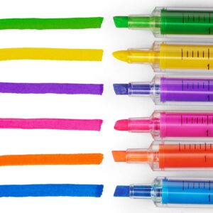 Hutou 6 Syringe Ballpoint Pens + 6 Syringe Highlighters, Syringe Pen Multi Color Novelty Pen for Student School Supplies(12 Pack)