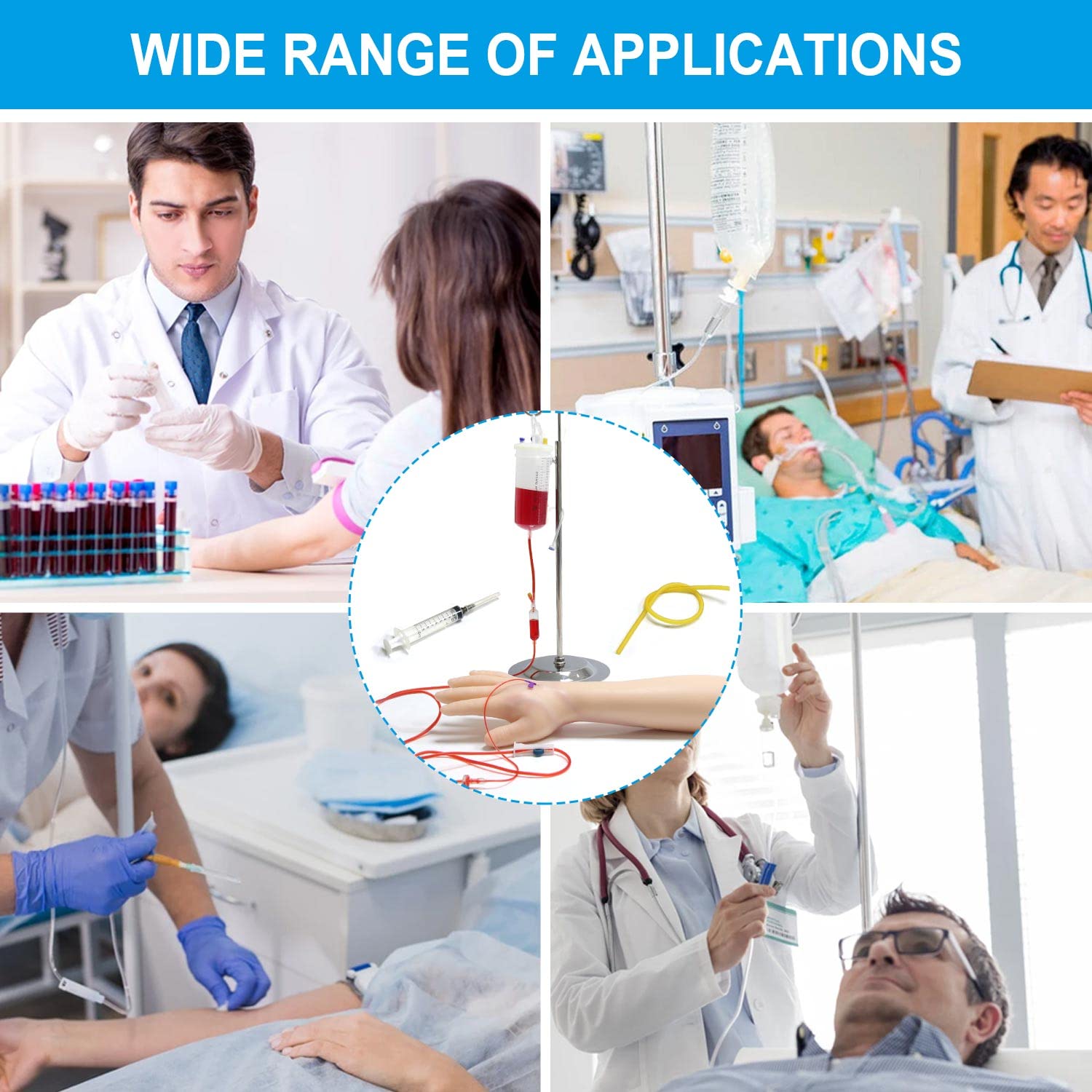 WELLiSH IV Practice Arm Infusion Model, Venipuncture Training Model Phlebotomy Practice Kit Injection Blood Drawing Model