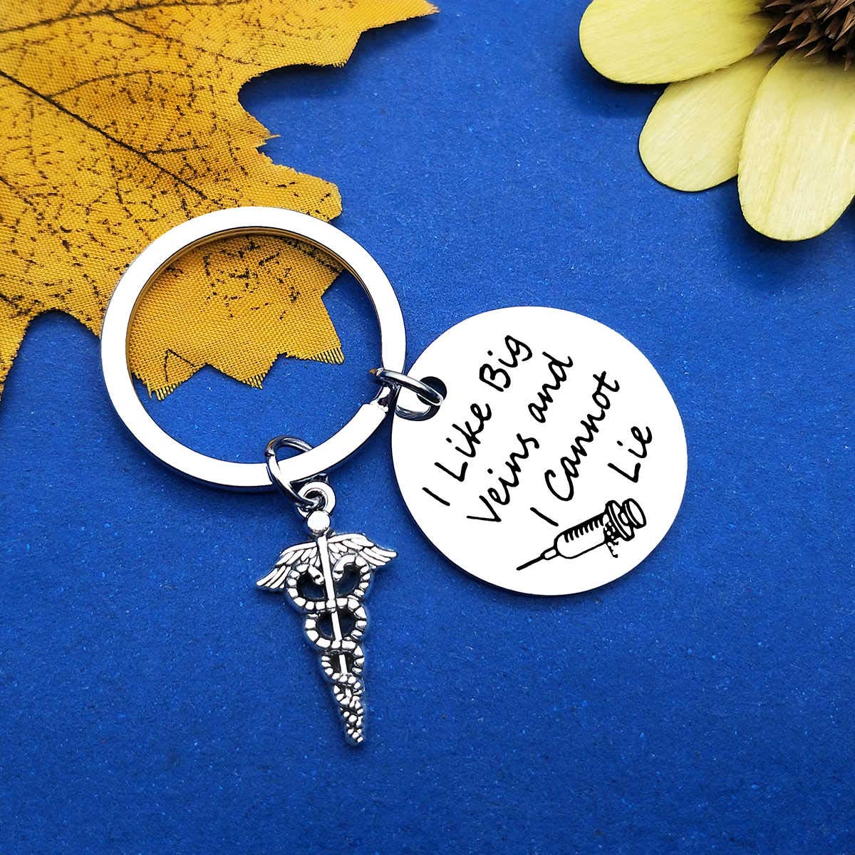 Dabihu Phlebotomist Keychain, I Like Big Veins and I Cannot Lie, Funny Nurse Gift for Phlebotomist, Graduation, Christmas, Birthday, Keyring