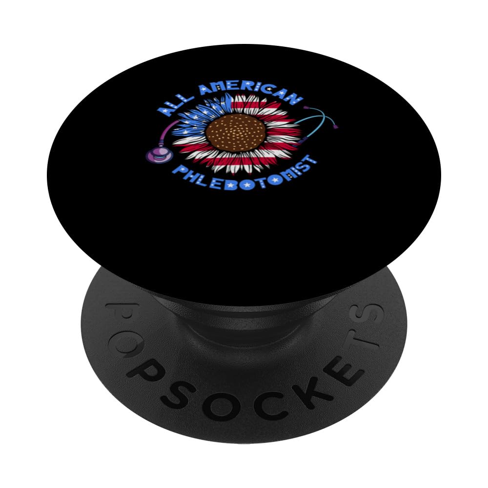 All American Phlebotomist | USA Flag | Phlebotomy Tech PopSockets Standard PopGrip