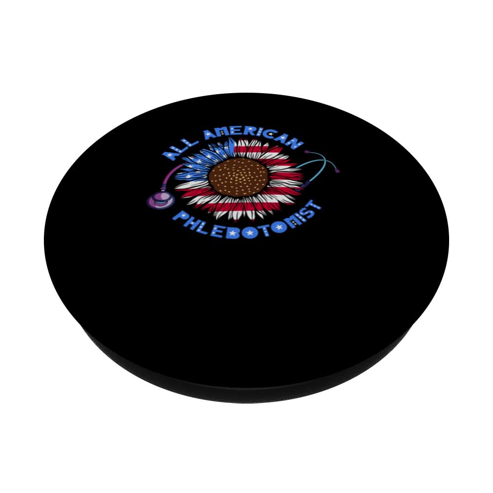 All American Phlebotomist | USA Flag | Phlebotomy Tech PopSockets Standard PopGrip