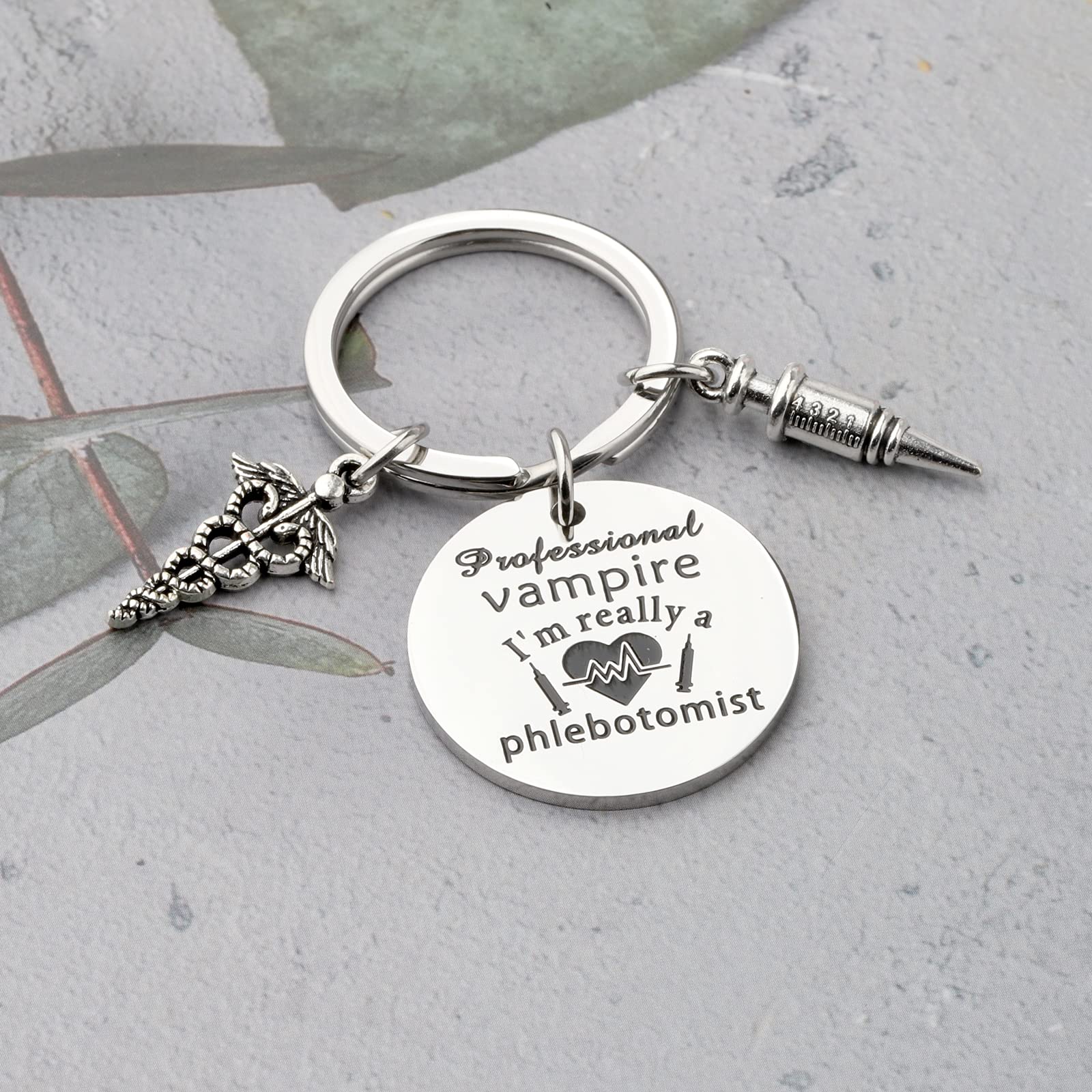 TGBJE Phlebotomy Gift Phlebotomist Gift Professional Vampire I’m Really A Phlebotomist Jewelry Venipuncturist Gift Nurse Jewelry (Phlebotomist key)