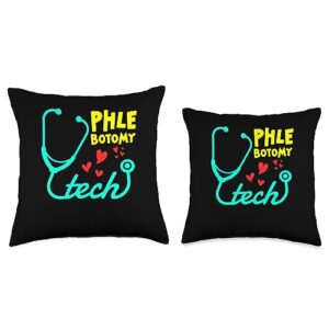 Phlebotomy Tech Syringe Veins Phlebotomist Gift Phlebotomy Tech | Syringe Veins | Phlebotomist Throw Pillow, 16x16, Multicolor