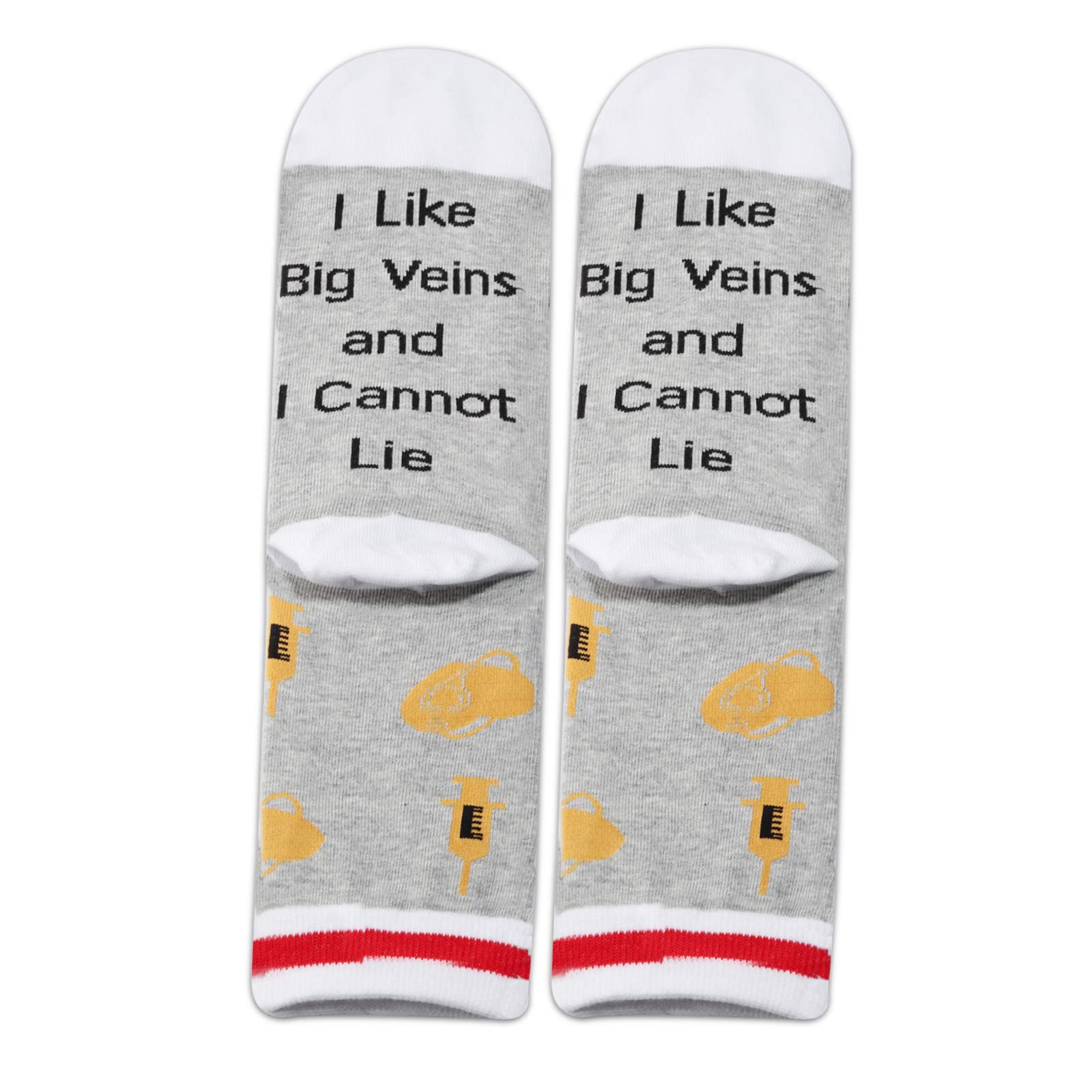 PXTIDY 2 PAIRS Phlebotomy Socks Phlebotomist Gift I Like Big Veins Novelty Socks Phlebotomy Technician Nurse Gifts