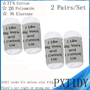 PXTIDY 2 PAIRS Phlebotomy Socks Phlebotomist Gift I Like Big Veins Novelty Socks Phlebotomy Technician Nurse Gifts