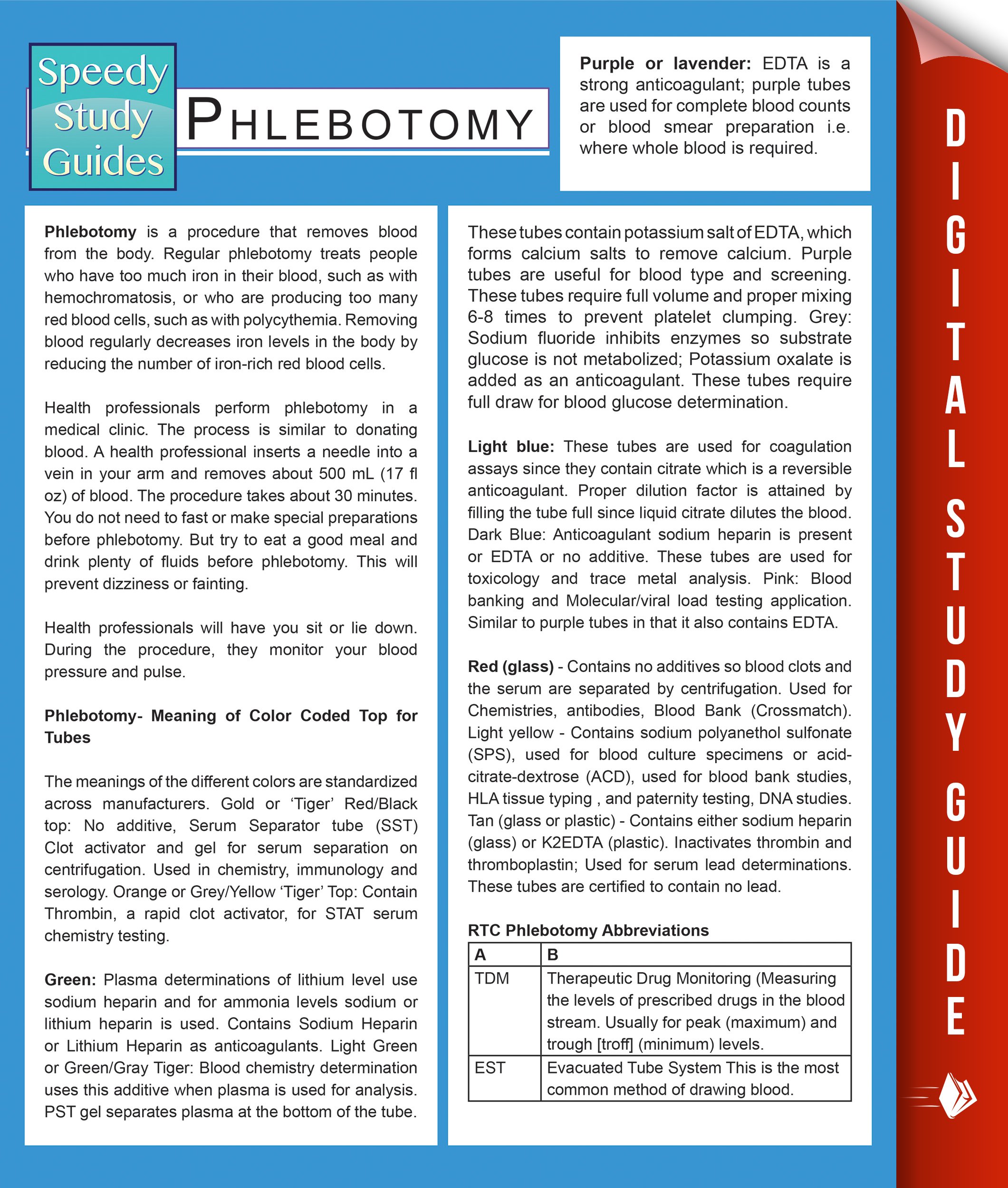 Phlebotomy (Speedy Study Guides)