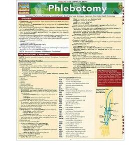 phlebotomy: essentials of performing phlebotomy, circulatory system, blood tests, tools, techniques, equipment, color-coded tops & terminology (quickstudy: academic) (poster) - common