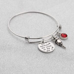 AKTAP Phlebotomist Gift Nurse Phlebotomist Bangle Bracelet She Believed She Could Phlebotomy Graduation Gifts For Technician Hematologist Medical Technologist (Nurse Phlebotomist Bracelet)