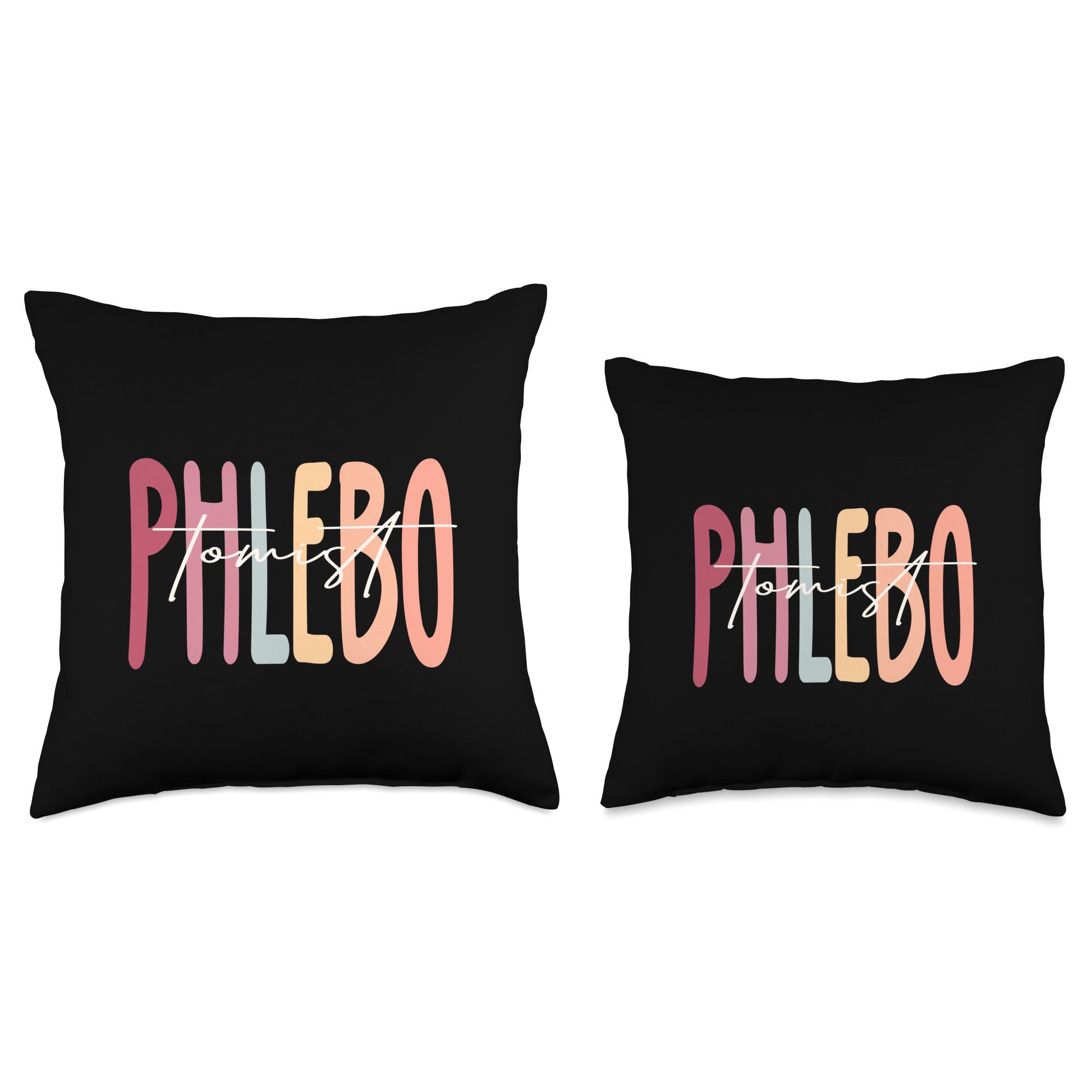 Funny Phlebotomy Nurse Technician Gift Vintage Pastel Phlebotomist Colorful Phlebotomy Nurse Throw Pillow, 16x16, Multicolor