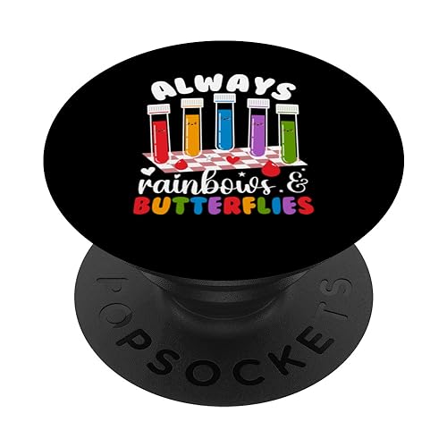 Always Rainbows & Butterflies Phlebotomist Phlebotomy PopSockets Standard PopGrip