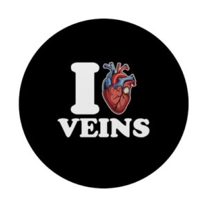 Funny Phlebotomy Humor for Phlebotomists - I Love Veins PopSockets Standard PopGrip