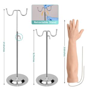 MedEduQuest Intravenous Practice Arm Kit for Nursing Student，Phlebotomy Practice Kit Latex-Free with Portable Case（Education Use Only）