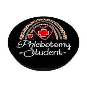 Phlebotomy Student Boho Rainbow Funny Phlebotomist PopSockets Standard PopGrip