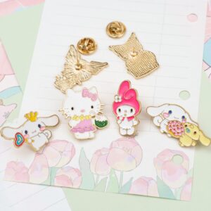 6 Pcs Anime Brooch Pins Melody Cat Enamel Pins for Backpacks Clothing Jackets Hats Kawaii Cartoon Decoration Gifts