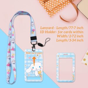 Lobsgous Cinnamoroll School Supplies Set, Cute Cinnamoroll Stationary Set, Kawaii School Supplies - Includes Pencil Case Ballpoint Pen Eraser Ruler ID Badge Holder Stickers Key Chain for Girls Teens