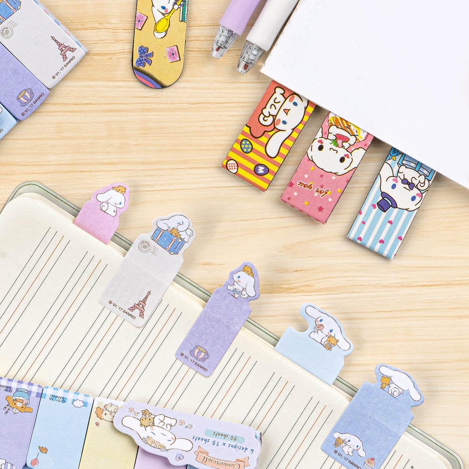 Lobsgous Cinnamoroll School Supplies Set, Cute Cinnamoroll Stationary Set, Kawaii School Supplies - Includes Pencil Case Ballpoint Pen Eraser Ruler ID Badge Holder Stickers Key Chain for Girls Teens