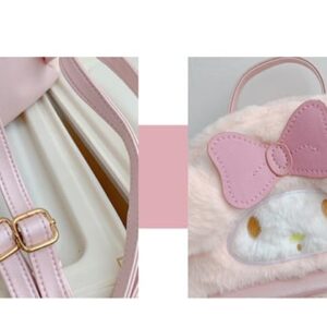 KFTHKOR Cute Backpack, Fluffy Backpack, Lovely Schoolbag Kawaii Girl Backpack (Pink)