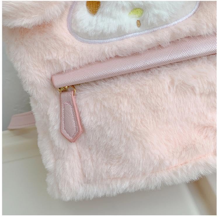 KFTHKOR Cute Backpack, Fluffy Backpack, Lovely Schoolbag Kawaii Girl Backpack (Pink)